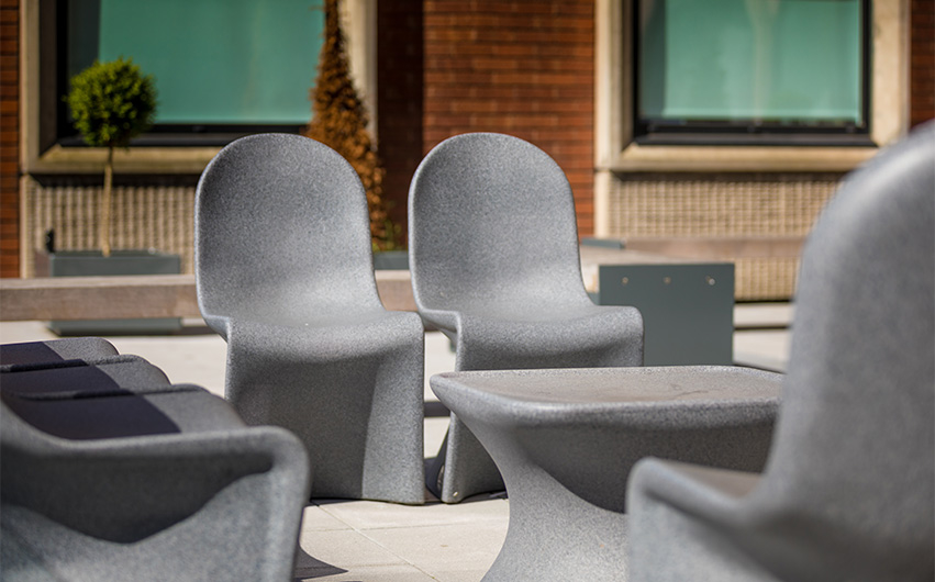outdoor seating ryno chairs fusion school case study
