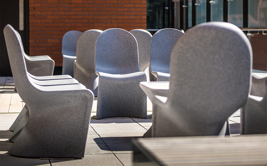 outdoor seating ryno chairs fusion school case study